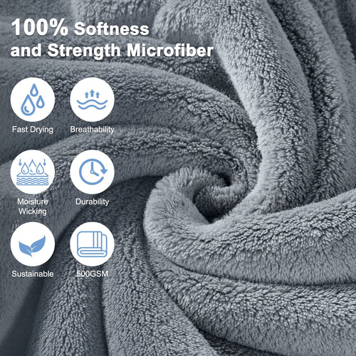 Bath Towels Set of 4, Large 28"x 55" Bath Towels Highly Absorbent & Quick Dry, 100% Microfiber Bath Sheets, Soft Luxurious Towels for Bathroom Spa Hotel Gym