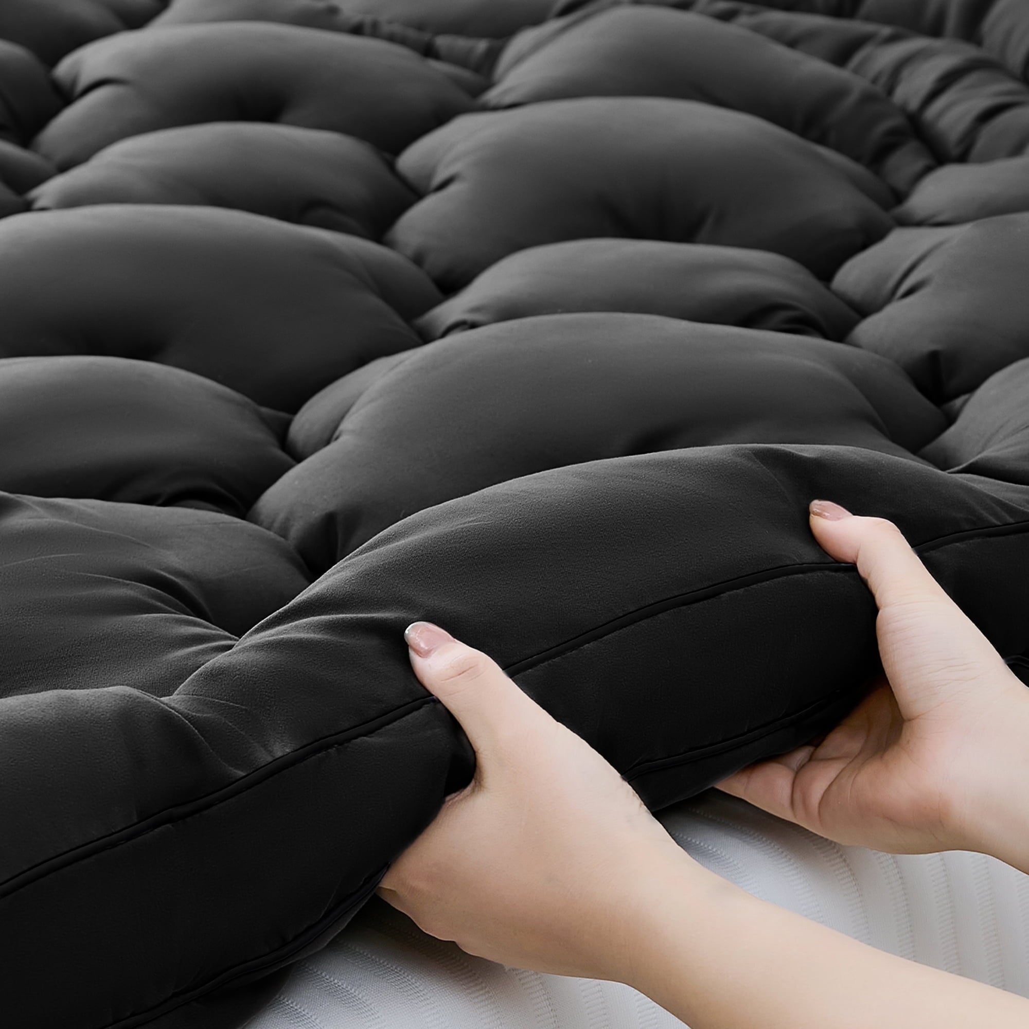 BDEUS Extra Thick Twin Mattress Topper, Cooling Mattress Pad Cover, Mattress Protector with 8-21 Inch Deep Pocket,Comfortable,Gray