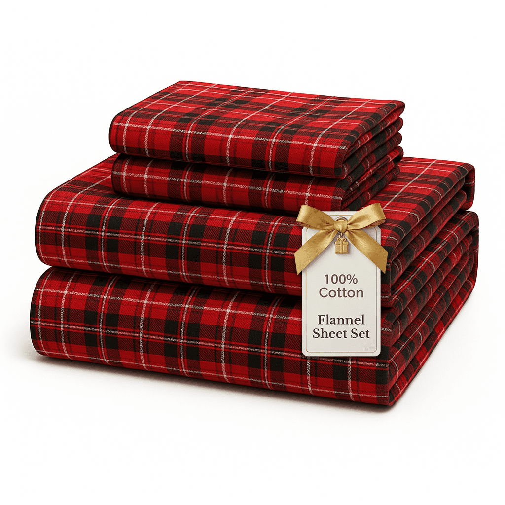 Casa Platino 3-Piece White Plaid 100% Cotton Bed Sheet Set, Twin – Deep Pocket