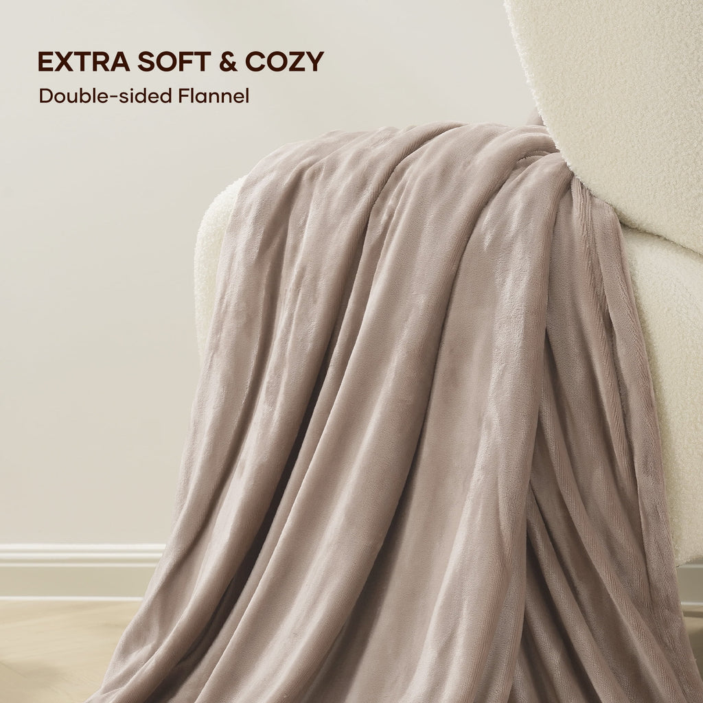 Electric Blanket 72" x 84" Full Size with 6 Heating Levels, 10 H Auto-off, Flannel, Machine Washable, Linen